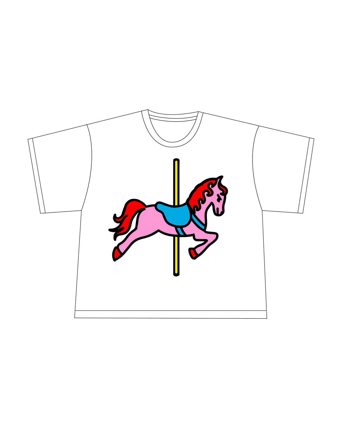 Camiseta oversize Caballito blanca de viruslove