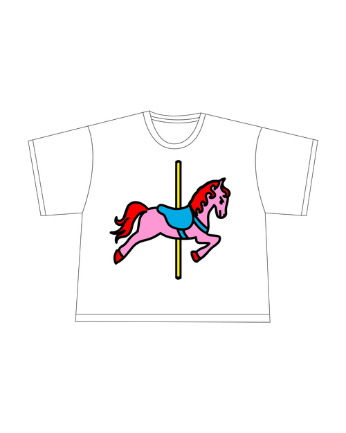 Camiseta oversize Caballito blanca de viruslove