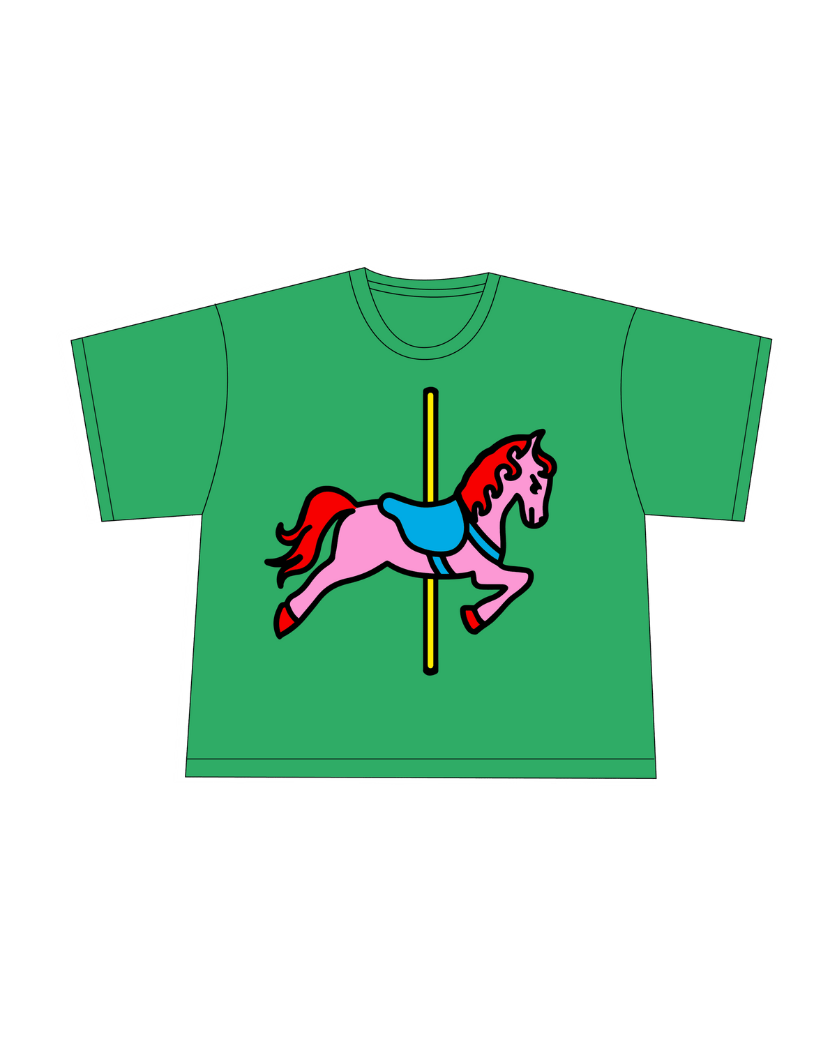 Camiseta oversize Caballito verde de viruslove