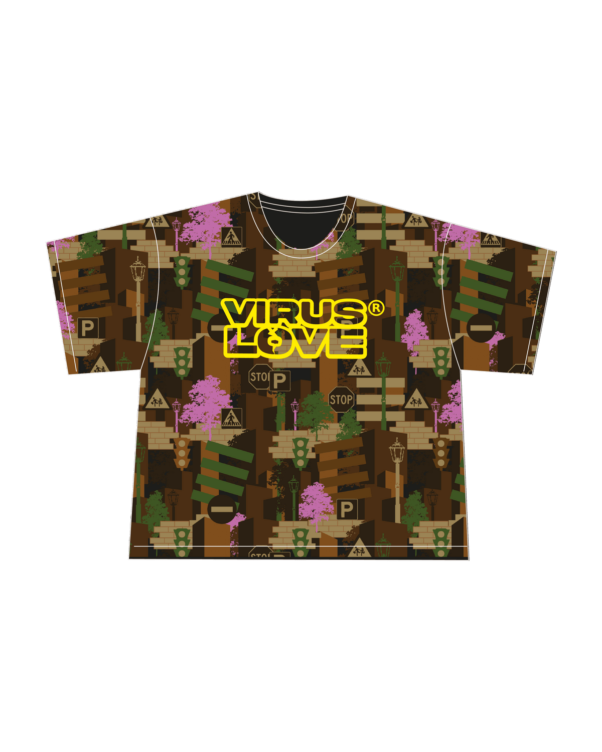 Camiseta oversize Camuflaje Ciudad de viruslove, edición limitada